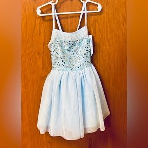 Cat & Jack Toddler Girls Blue Sequined Princess Dress.